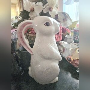 Vintage Ceramic Bunny Rabbit Serving Pitcher